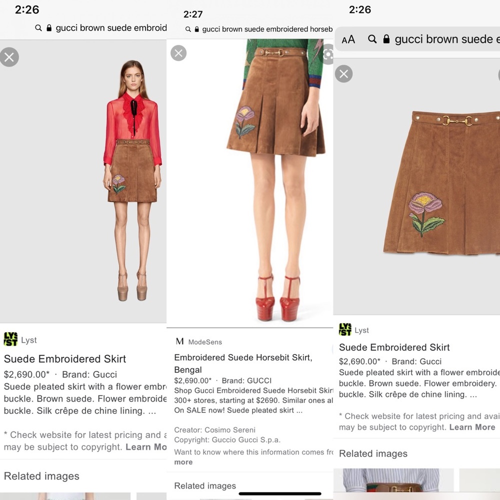 SOLD🪧Gucci Runway Suede Embroidered Skirt - Picture 2 of 14